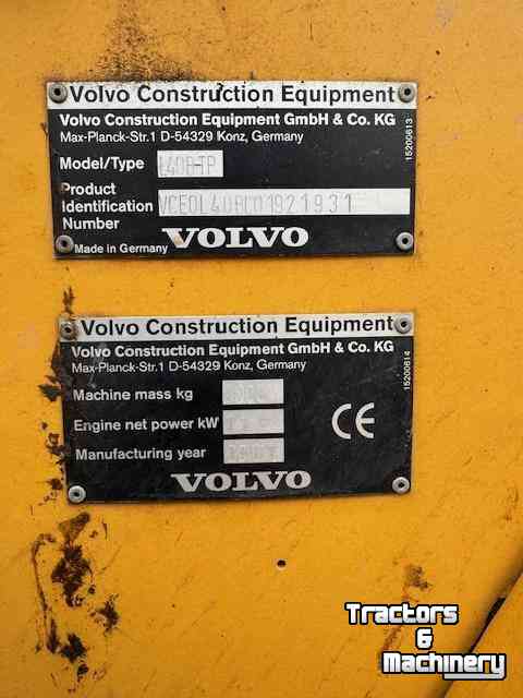 Radlader Volvo Volvo L40B wiellader laadschop shovel
