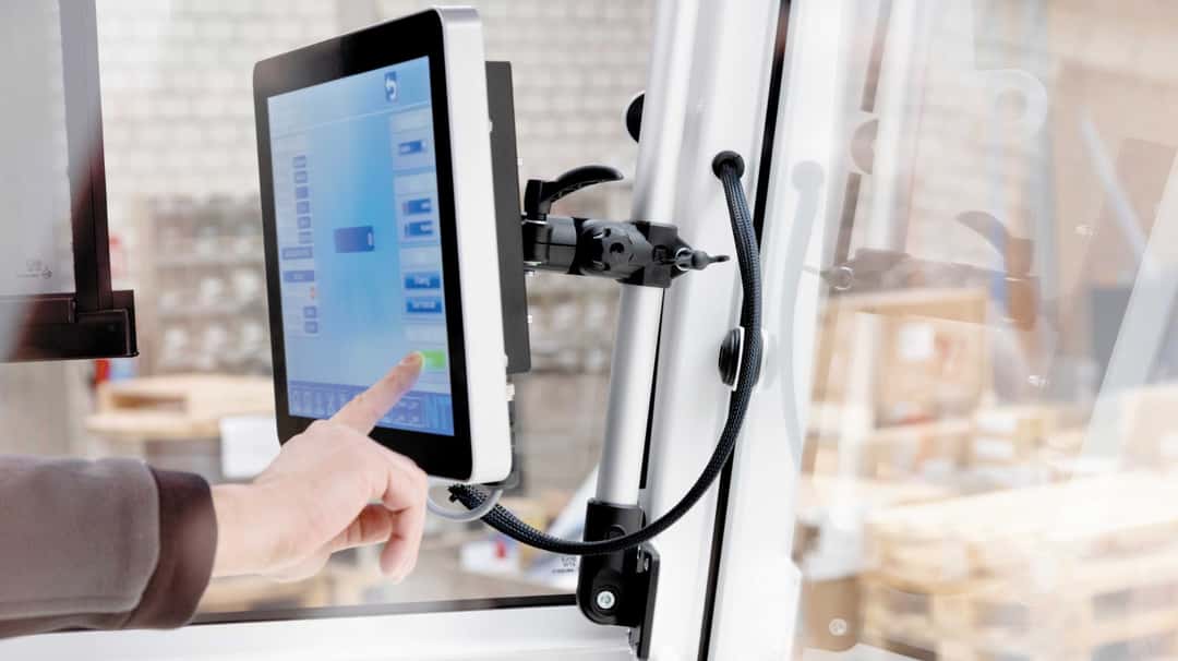 Monitorhalterung für Arbeitsmaschinen