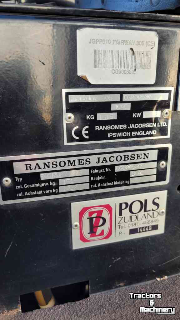 Selbstfahrende Mähwerk Ransomes Jacobsen Fairway 305 kooimaaier 4WD