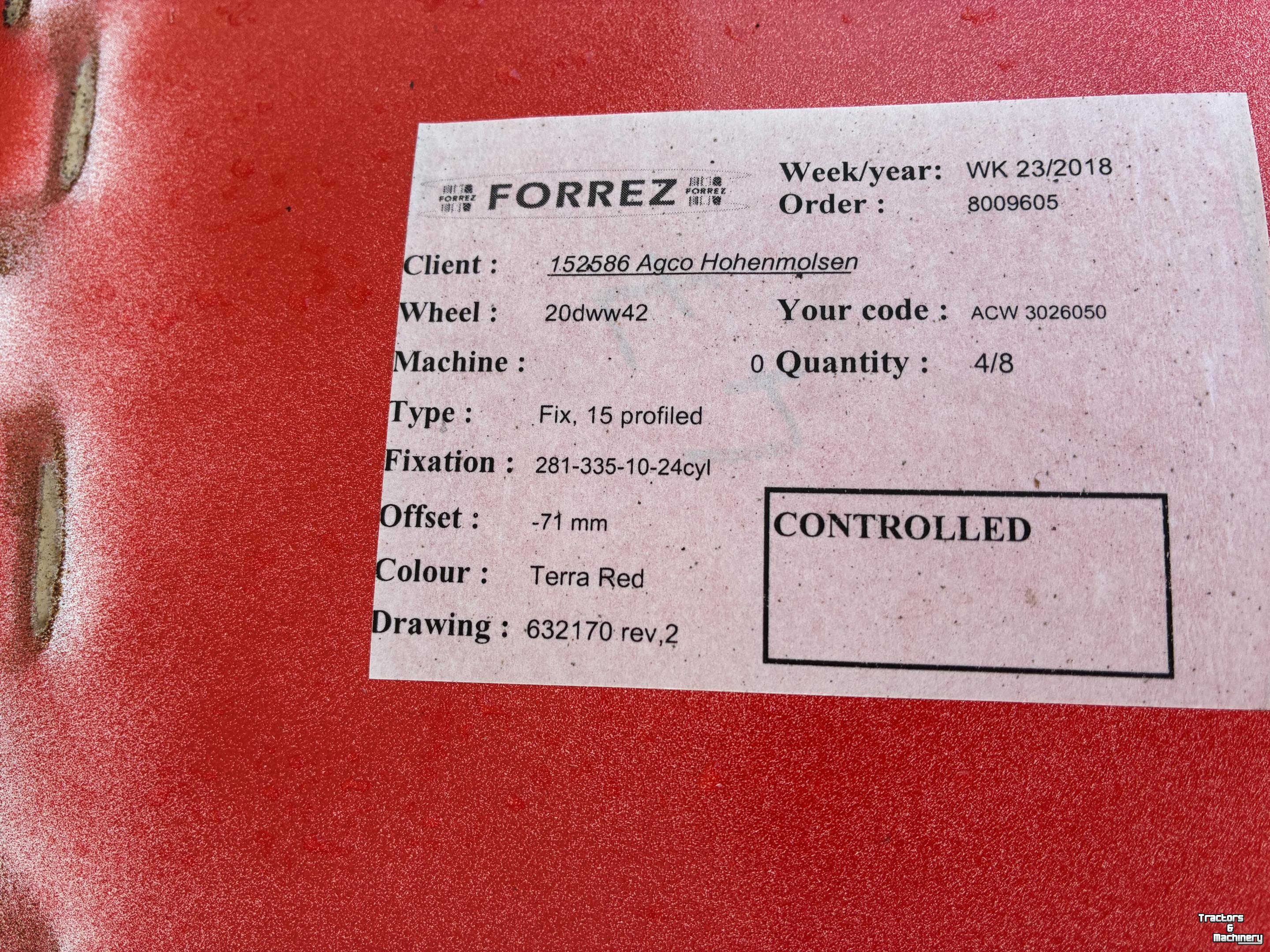 Räder, Reifen, Felgen & Distanzringe Fendt velgen 20X42 10 gaats