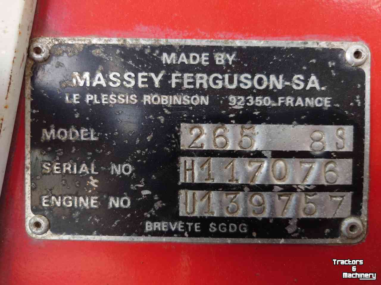 Schlepper / Traktor Massey Ferguson 265