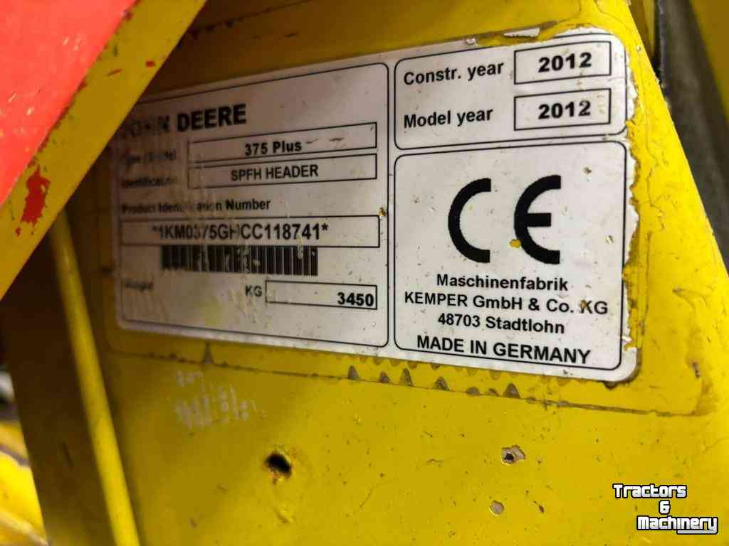 Maisgebiss Kemper 375 Plus Maisbek (John Deere)