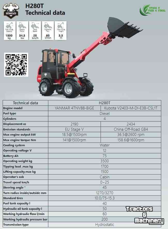 Teleskopradlader Heracles H280T