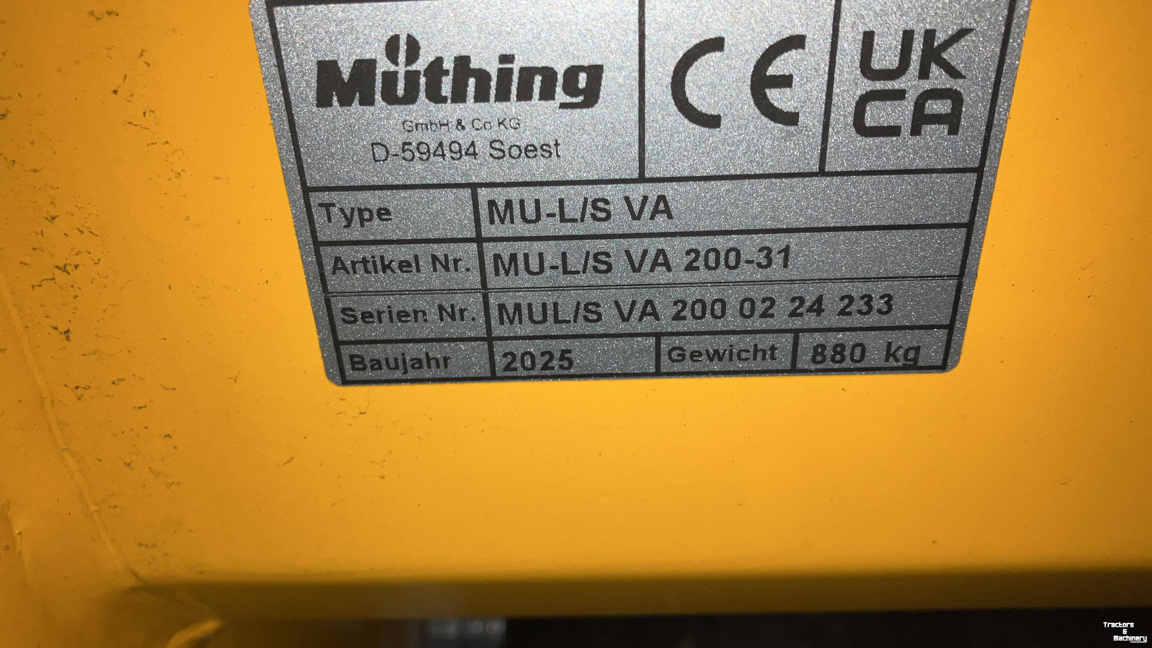 Schlegelmulchgeräte Müthing MU-L/S Vario 200