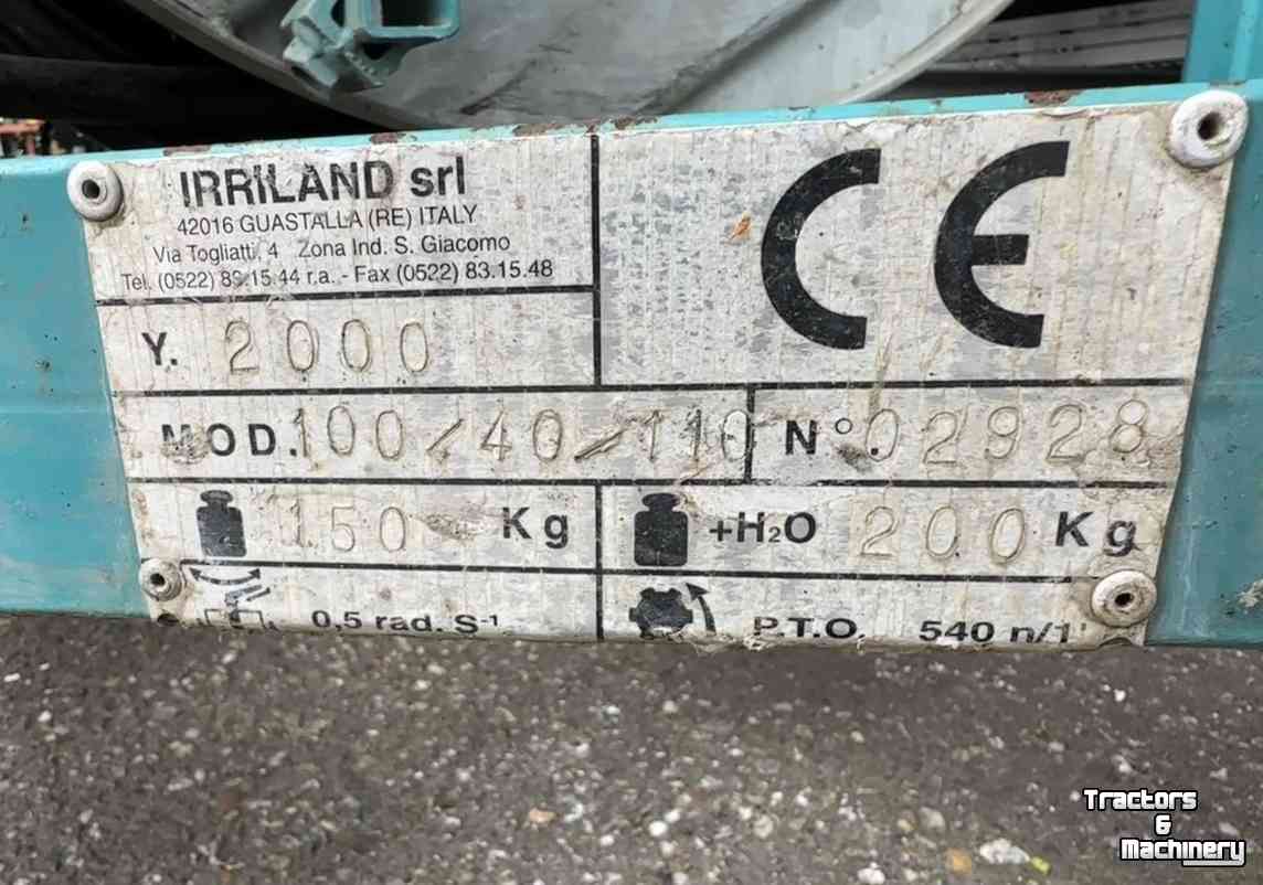 Schlauchhaspel Irriland Irriland 100/40/110 slangenhaspel gegalvaniseerd, 110 meter x 40 mm ø, met afstandsbediening