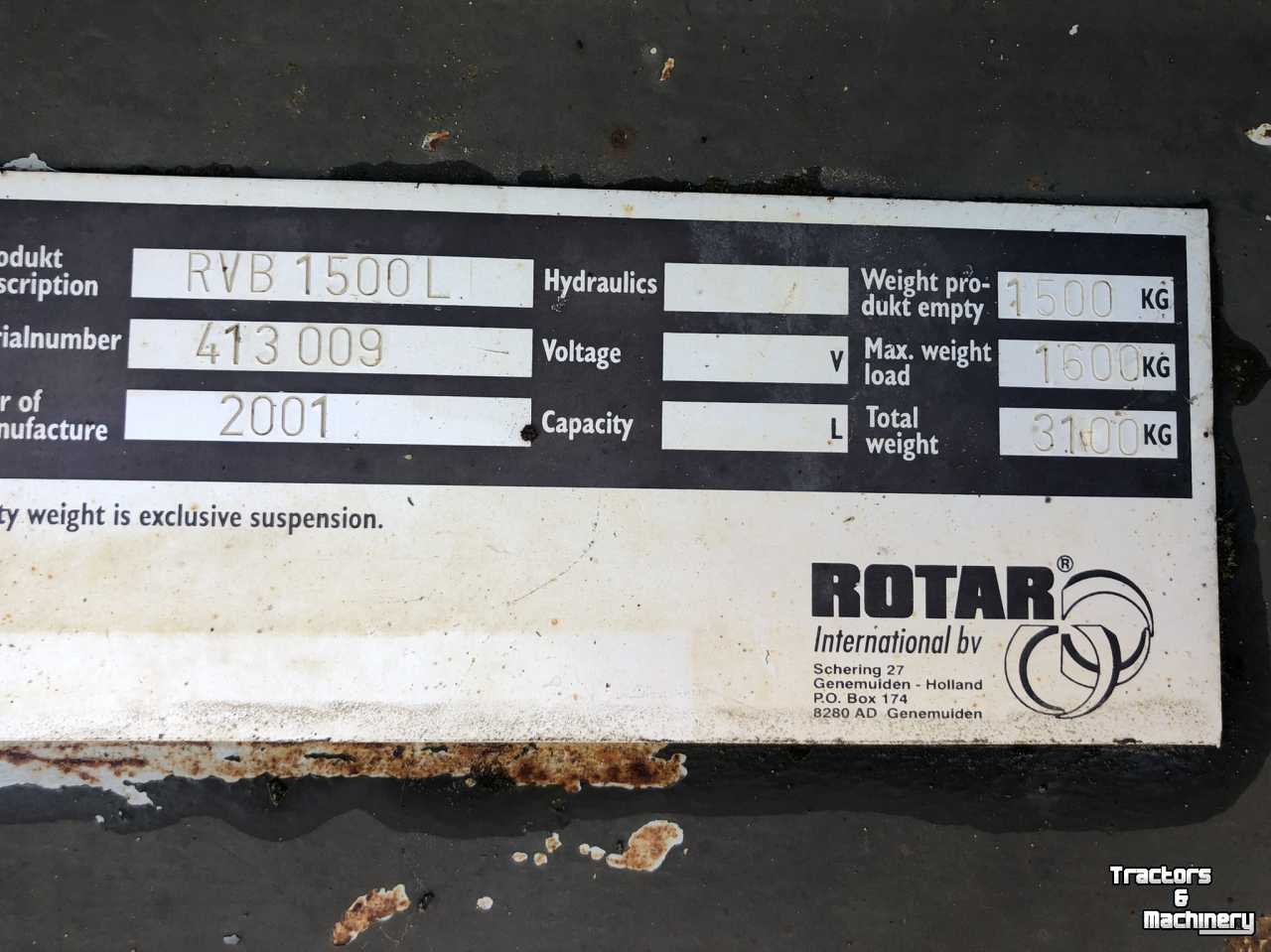 Siebschaufeln Rotar Schudbak RVB 1500 L