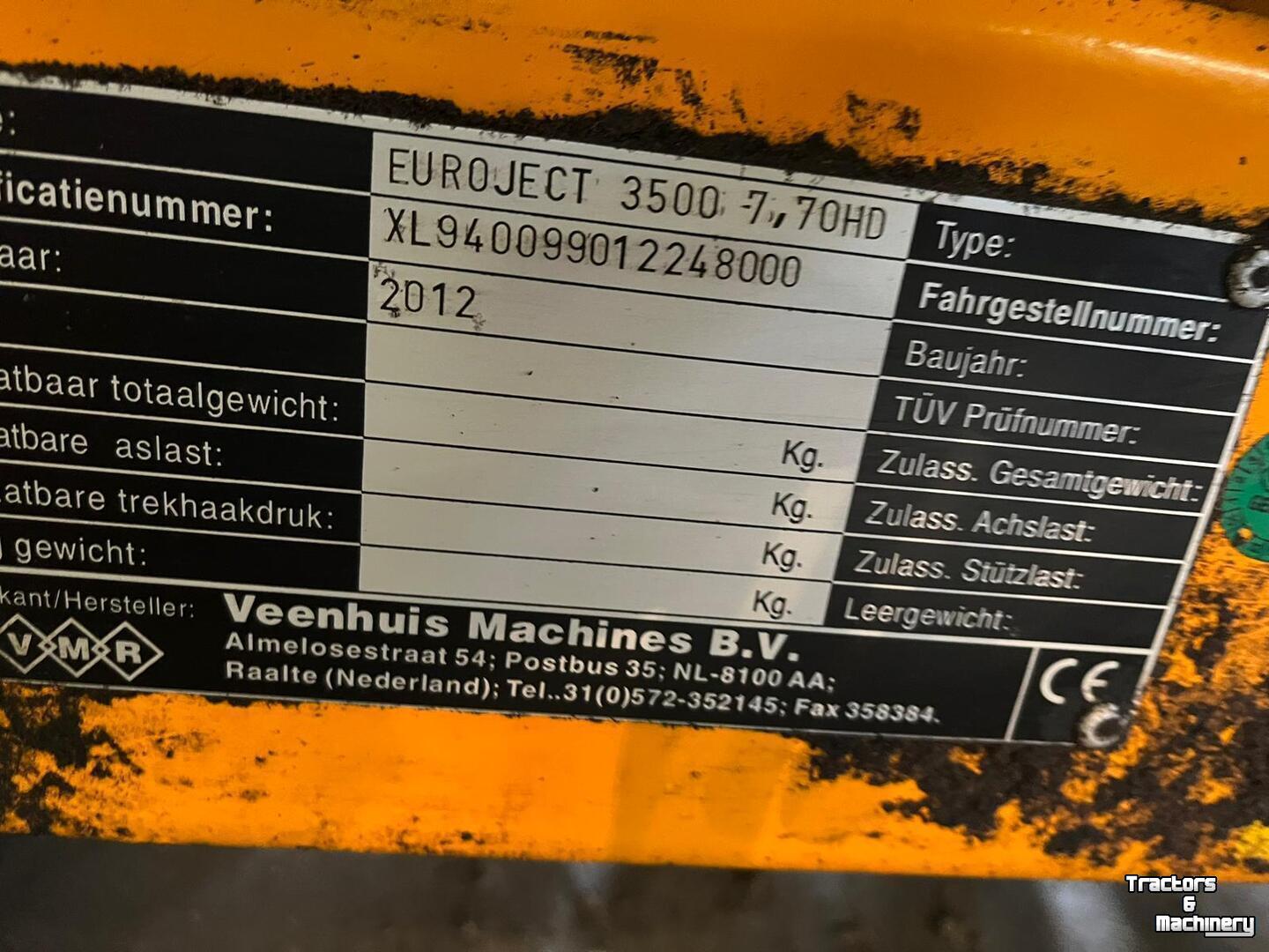 Grünlandinjektor Veenhuis EUROJECT 3500 - 7,70 HD bemester