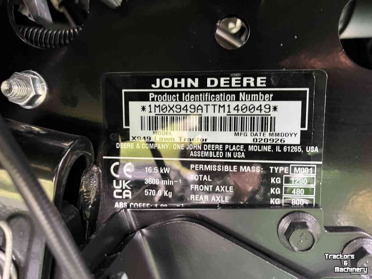 Aufsitzrasenmäher John Deere X949