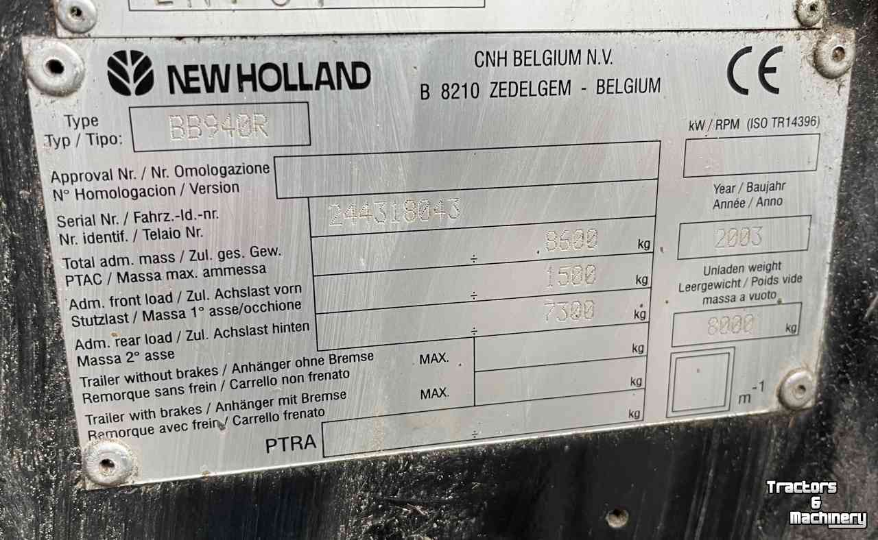 Pressen New Holland BB940R Grootpakpers weidebouwmachines
