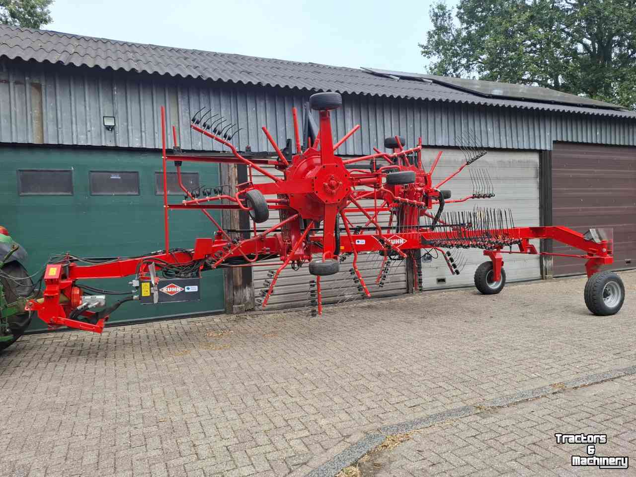 Schwader Kuhn GA 8020 dubbele hark zijafleg, duiner dijker rugger wierser harken opdijker opduiner rotorhark
