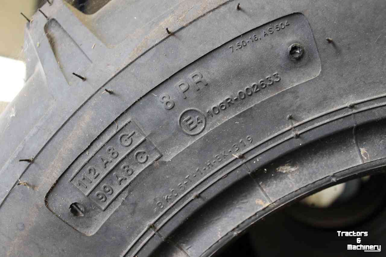 Räder, Reifen, Felgen & Distanzringe BKT 7.50-16 (7.50x16) AS504 trekkerbanden tractorprofiel