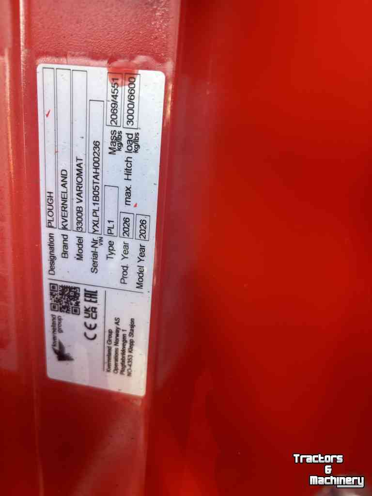 Pflüge Kverneland 3300B variomat