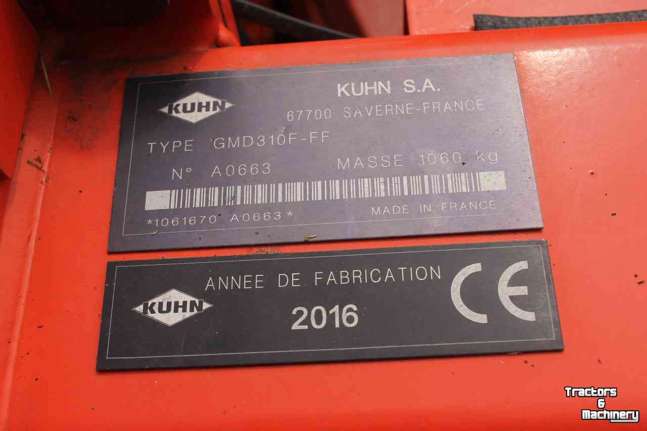 Mähwerk Kuhn GMD310F-FF front schijvenmaaier frontmaaier zwadtrommels