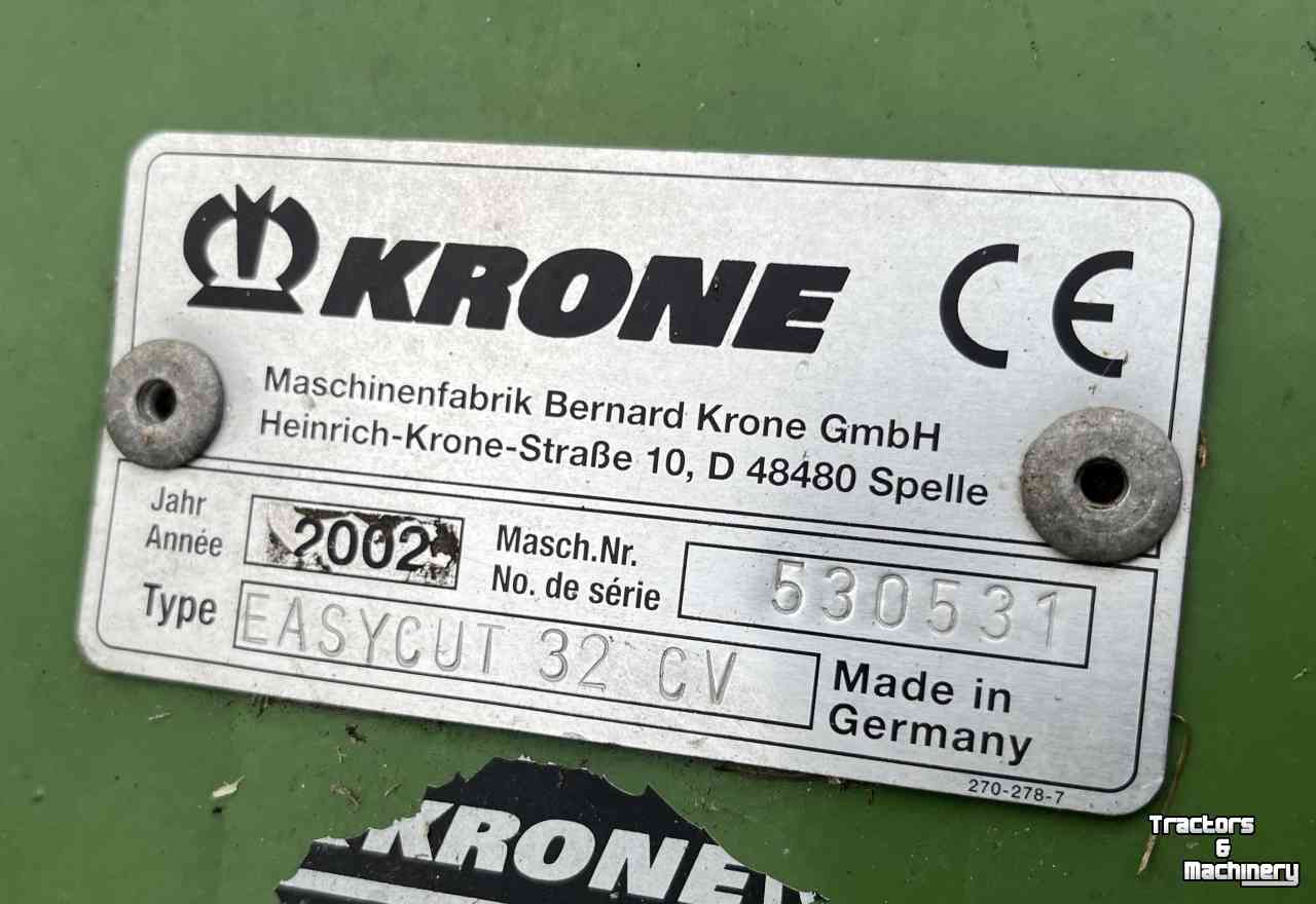 Mähwerk Krone Easycut 320 CV frontmaaier weidebouwmachines