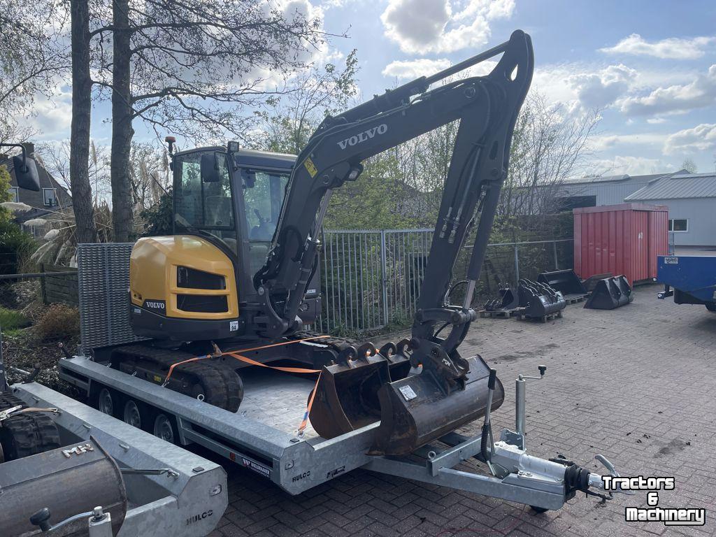 Minibagger Volvo EC 35D kraan + Hulco machinetransporter