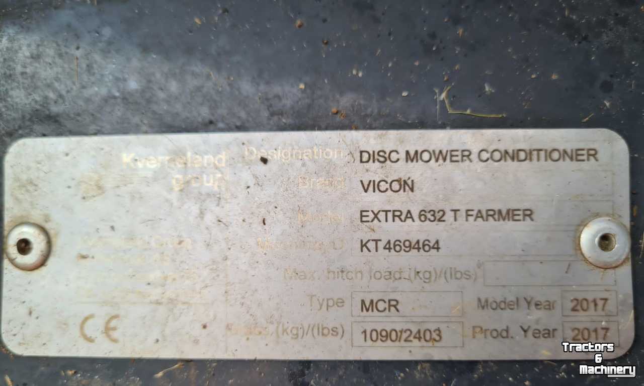 Mähwerk Vicon Extra 632T Farmer Achtermaaier Rear Mower