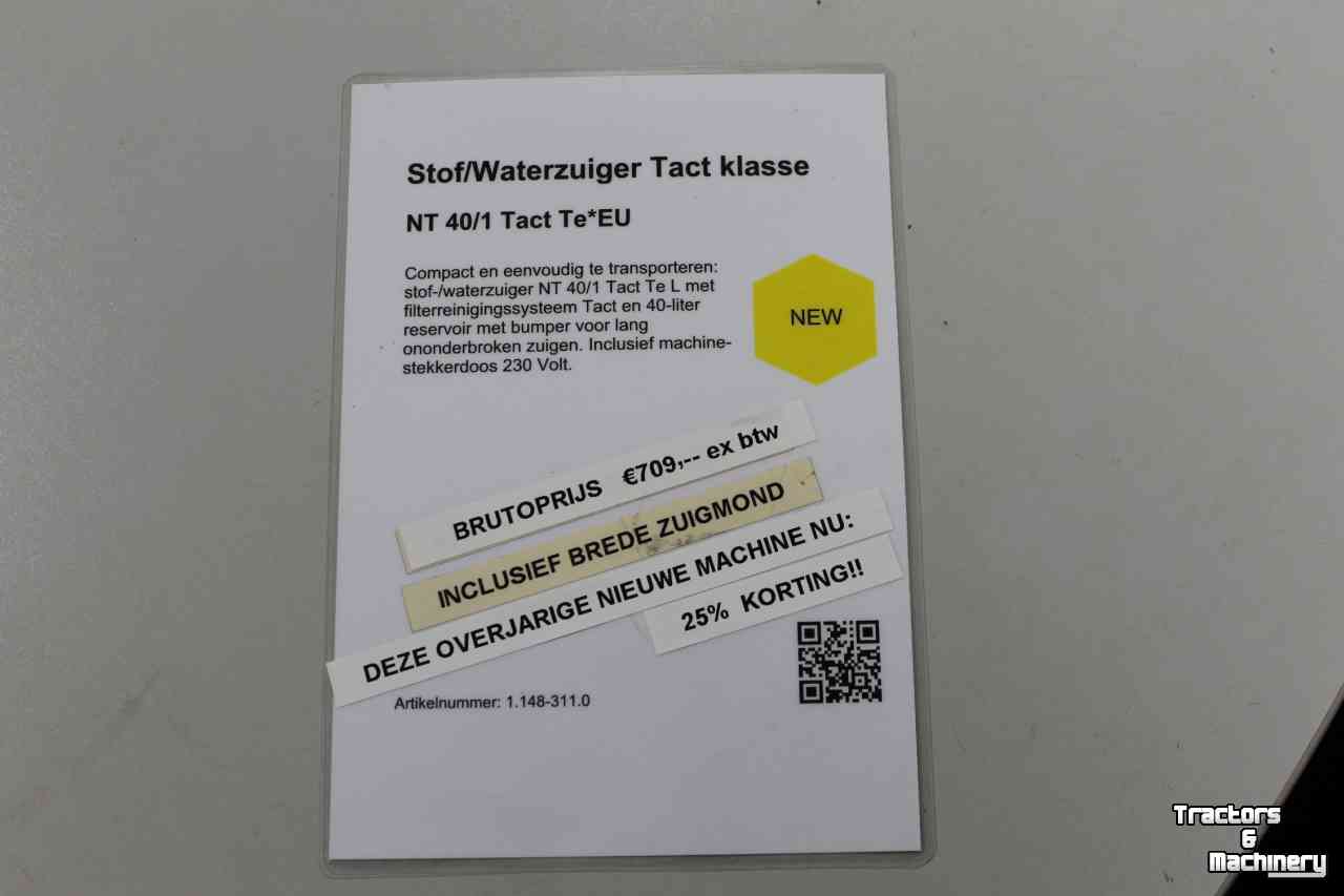 Sauger Karcher NT40/1 Tact TE stof en waterzuiger stofzuiger met machinestopcontact