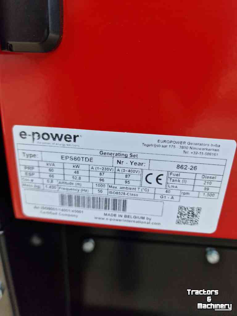 Stromaggregate  E power 60kva
