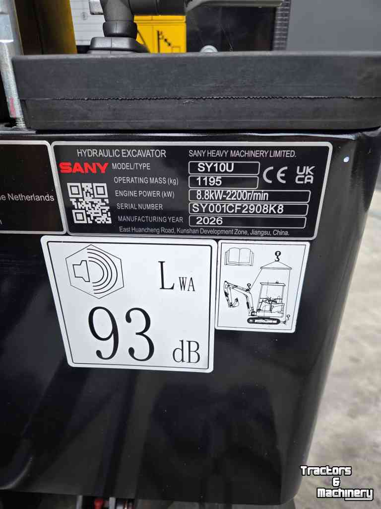 Minibagger Sany SY10U nieuw