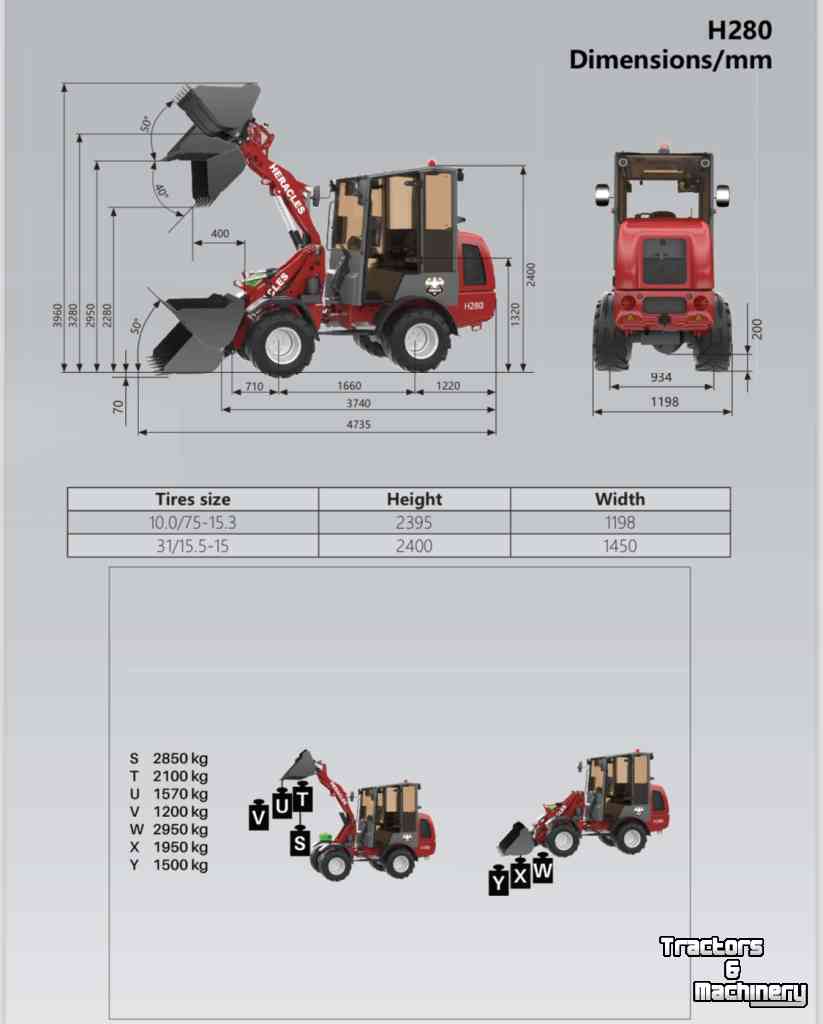 Radlader Heracles H280 PRO, Telescoop en Elektrisch