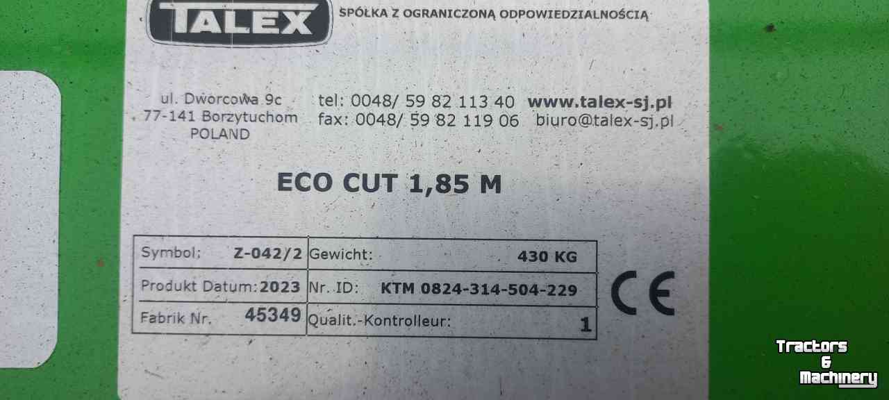 Mähwerk Talex Eco cut 1.85