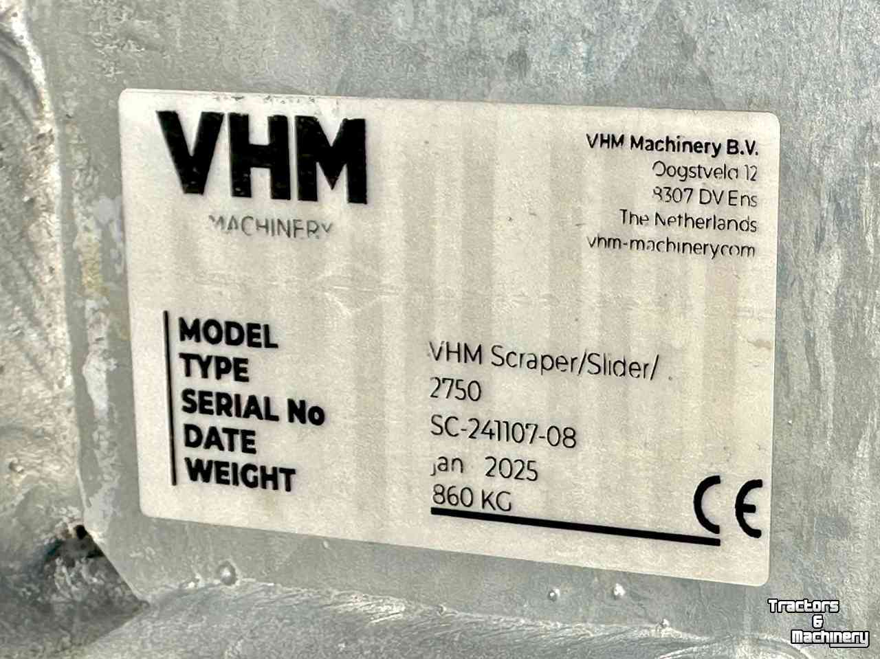 Planierschild VHM Scrapr 2750 / driehoekschuif / grondschuif / grondschaaf