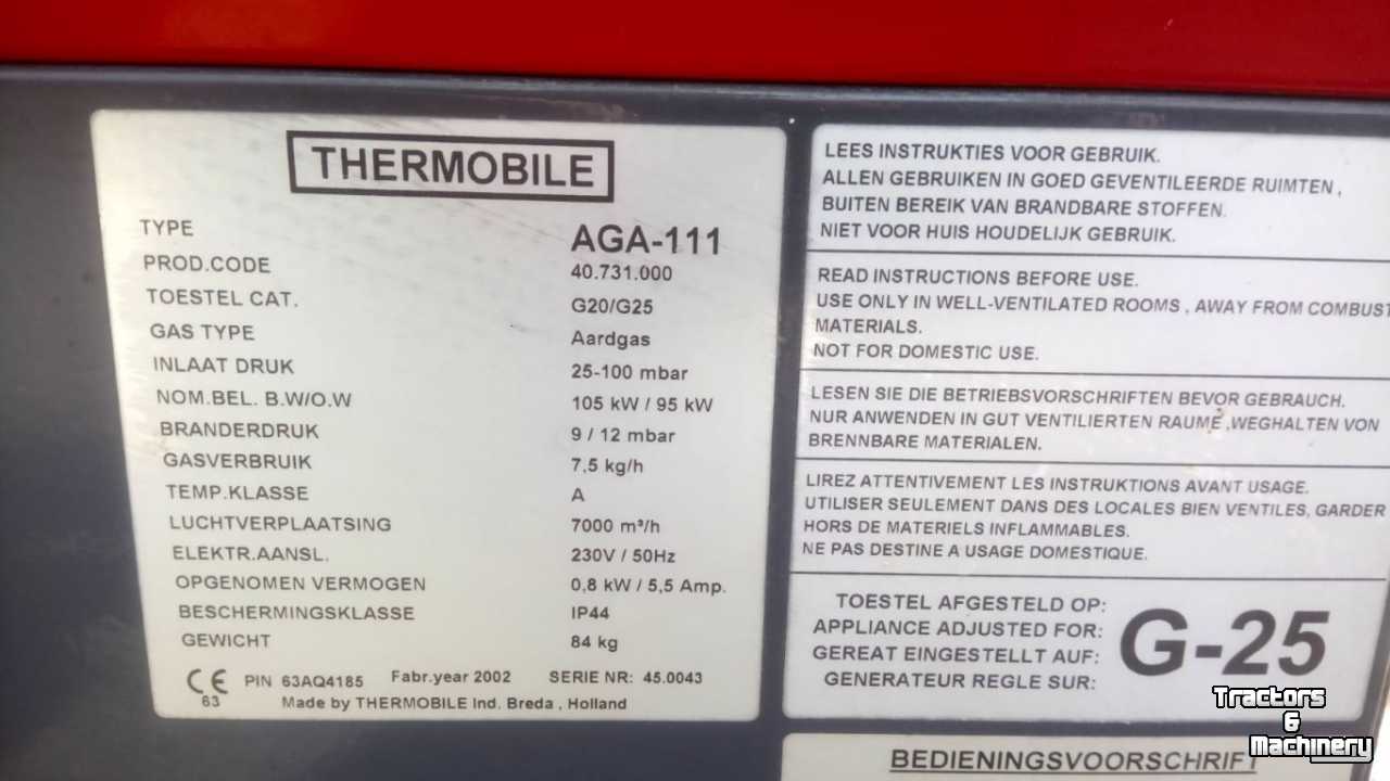 Lagerraum Ventilationgeräte Thermobile AGA111 in klantoverdracht