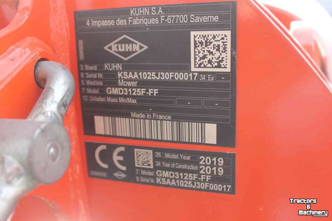 Mähwerk Kuhn GMD3125F-FF front schijvenmaaier frontmaaier snelwissel op de messen