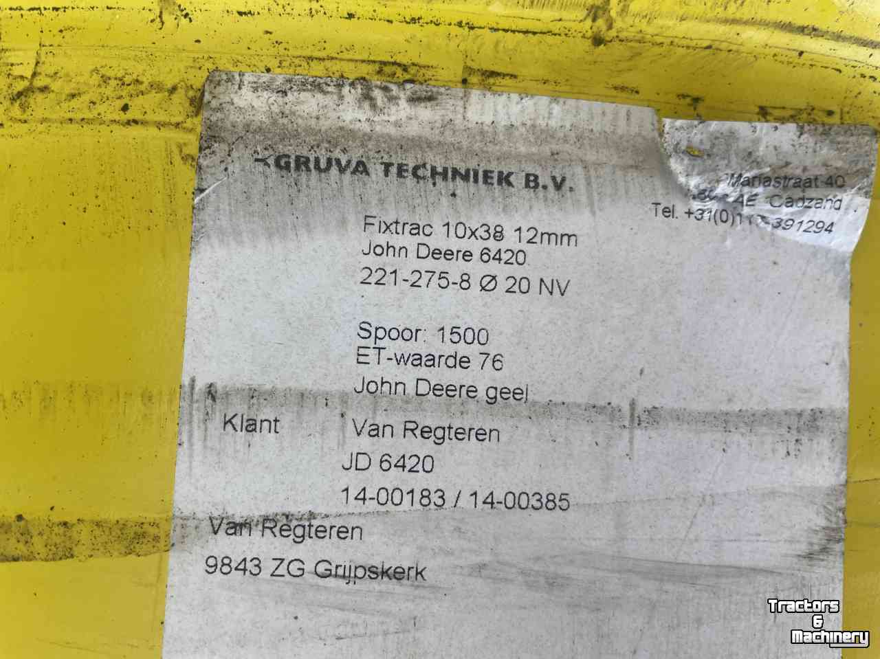 Räder, Reifen, Felgen & Distanzringe John Deere 10x38 passend onder 6420 1.50 spoor