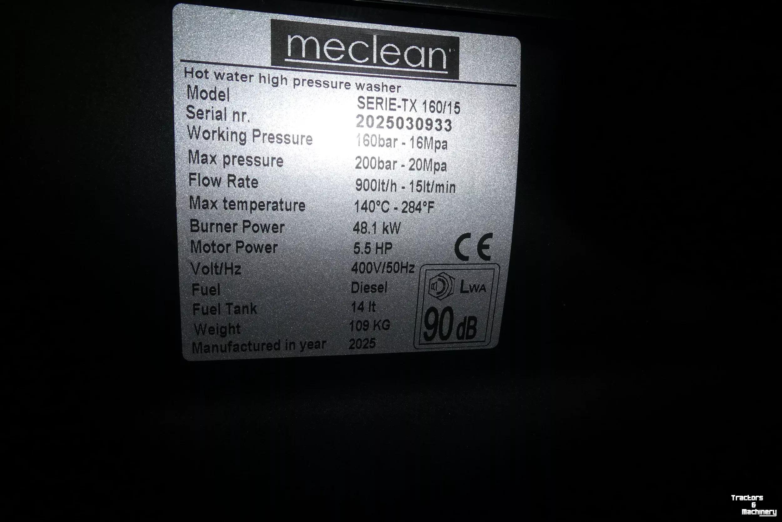 Hochdruckreiniger Kalt / Warm Meclean TX 160/15