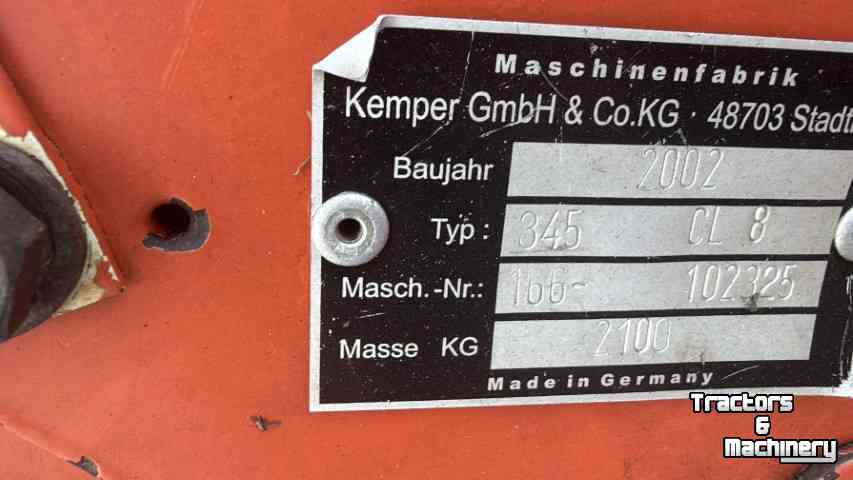 Maisgebiss Kemper M 345 - Claas 492--SOLD --