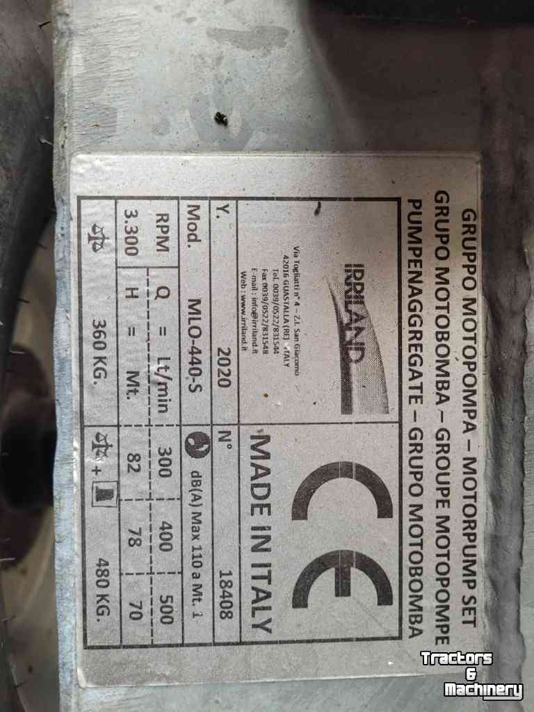 Stationäre Motor/Pump set Irriland Motorpompset  mlo 440s