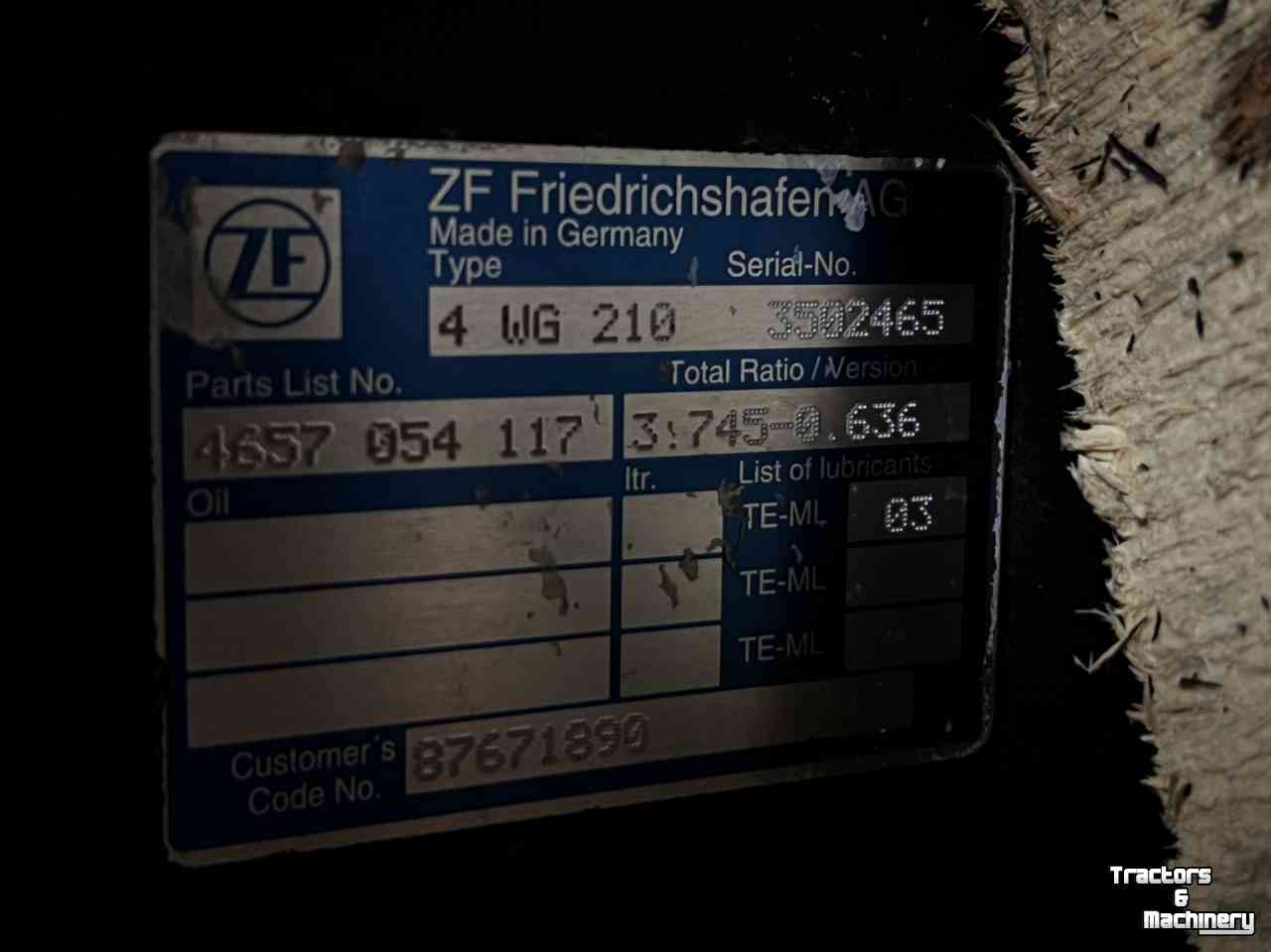 Radlader Case Complete Powershift versnellingsbak ZF voor Case CE 821E, 921E  New Holland W190B, W190BLR, W190B E.I.