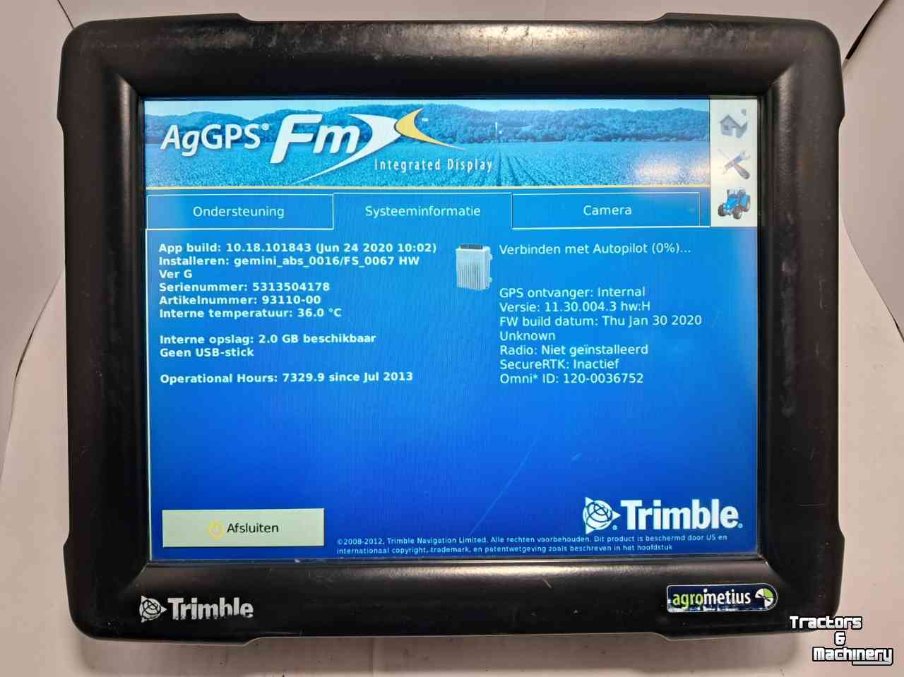 GPS Lenksystemen und Zubehör PTX Trimble FMX/FM 1000 Display met RTK
