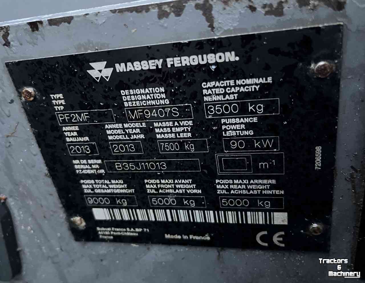 Teleskoplader Massey Ferguson 9407S Xtra verreiker