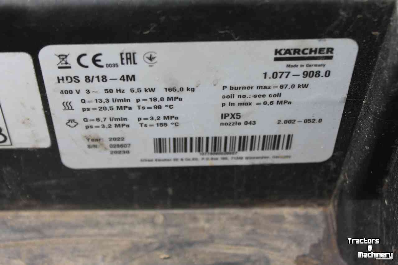 Hochdruckreiniger Kalt / Warm Karcher HDS8/18-4M heetwaterreiniger warmwater hogedrukreiniger stoomcleaner