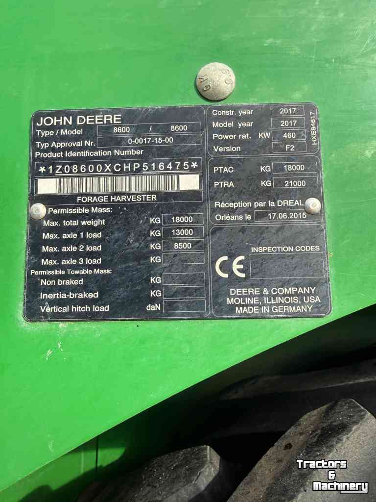 Feldhäcksler John Deere 8600 40 KM Korrelkneuzer Airco 4 WD Harvester Claas