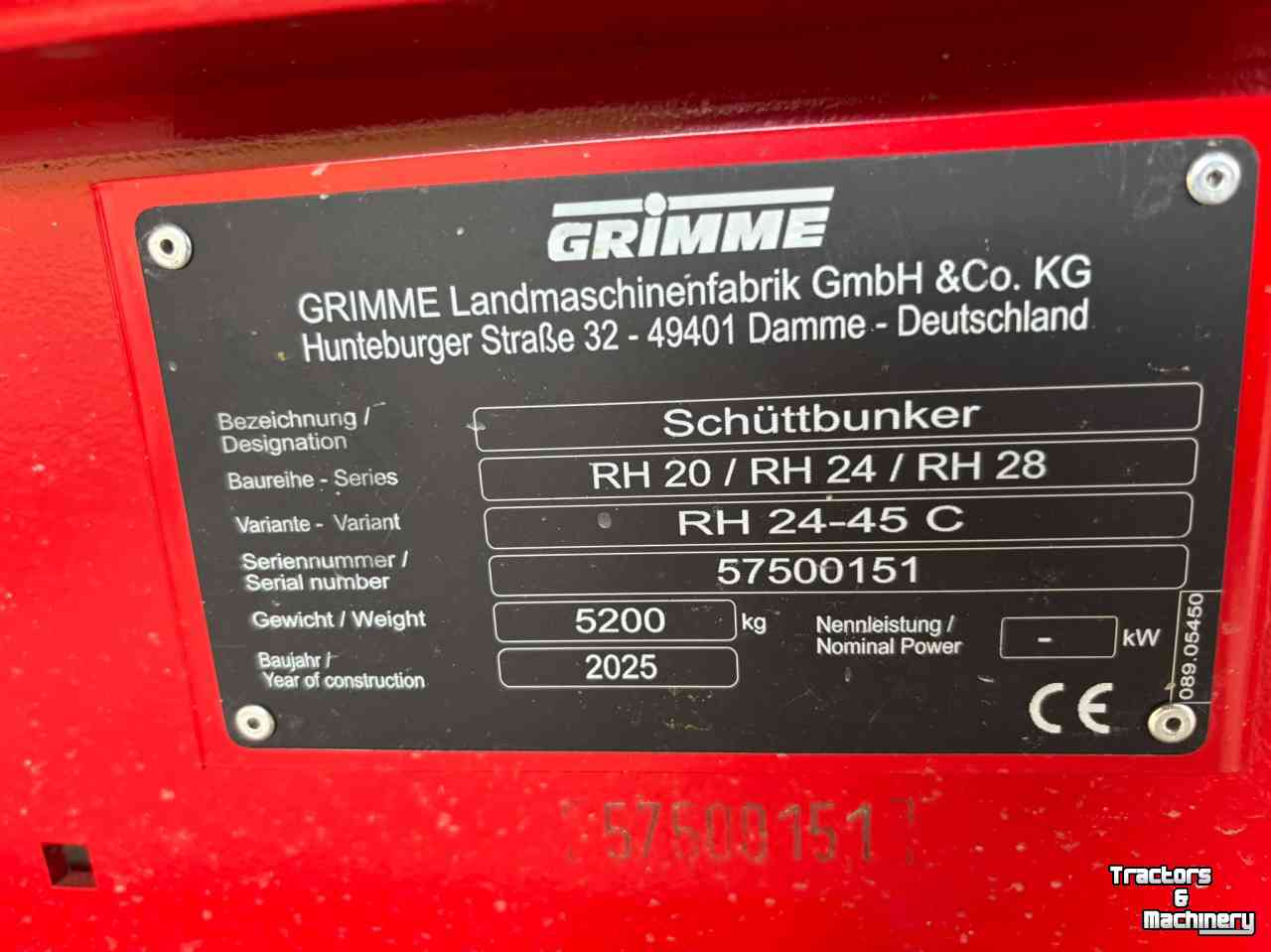 Annahmebunker Grimme 24-45 C9