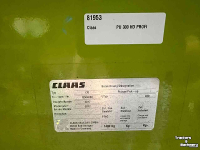 Pick-up Claas PU 300 HD Profi pickup