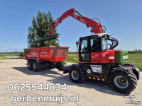 Mobilbagger Hooby Bandenkraan met kipper + maaikorf + 2x verlengiek + actiebord + bomenknipper