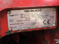 Minibagger Takeuchi TB210R minigraver rups mini graafmachine servobediening