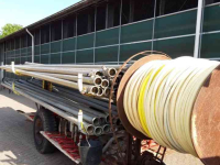 Beregnungs Rohre / Schlauche  Beregeningsinstallatie / Beregeningsset met beregeningsbuizen, haspel en beregeningspomp